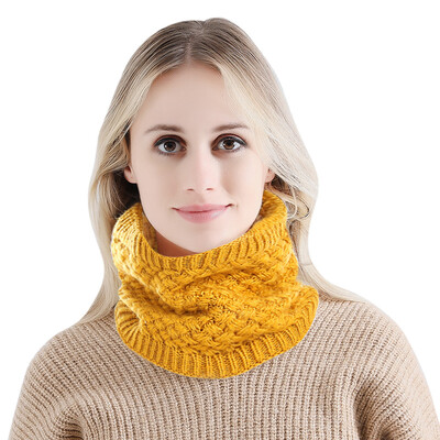

Solid Color Knitted Scarf Headgear Dual Purpose Hat