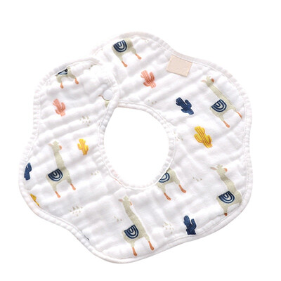 

8-layer Cotton Gauze 360 Degrees Rotating Infant Baby Bibs Print Cotton Saliva Towel Baby Bibs
