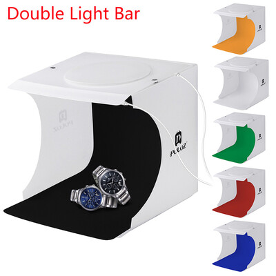 

Siaonvr Double LED Light Room Photo Studio Photography Lighting Tent Backdrop Cube Box