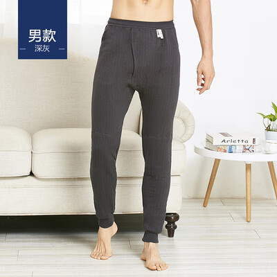 

Should be cool trousers men&women couples Qiuyi Qiuku men&women thermal underwear men&women thick three-layer cotton patch warm pants mens dark gray 3XL185