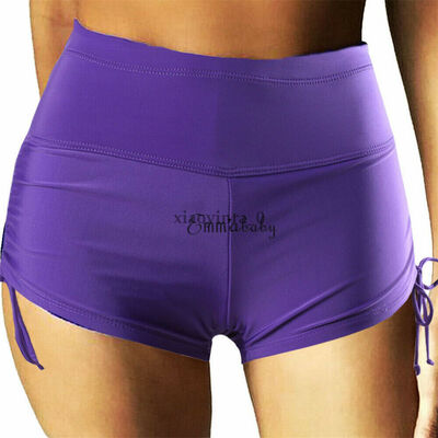 

Hot Women Ladies Elastic Crushed Side Tie High Waist Sports Pants Shorts Bottoms