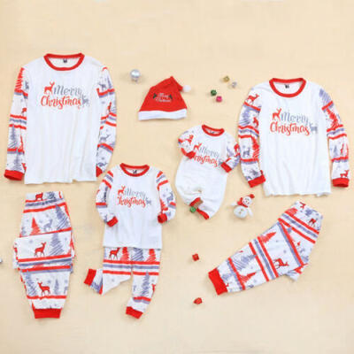 

2019 Christmas Family Matching Pyjamas PJS Set Xmas Santa Sleepwear Nightwear
