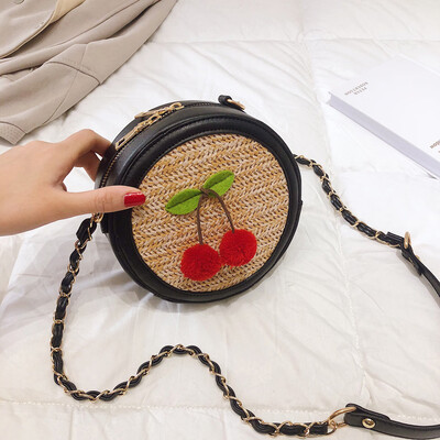 

Tailored Women Cherry Weave Leather Patchwork Chain Bag Crossbody Bag Shoulder Bags