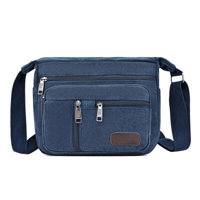 

Fashion Solid Color Shoulder Messenger Pack Canvas Men Large Crossbody Bags