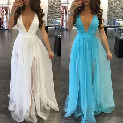 

Women Summer Long Maxi BOHO Evening Party Dress Beach Dresses Sundress New