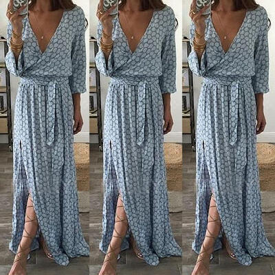 

Womens Maxi Boho Floral Summer Beach Long Skirts Evening Cocktail Party Dress