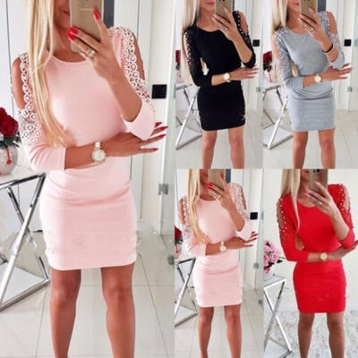 

Fashion Women Cold Shoulder Bodycon Party Evening Cocktail Mini Dress