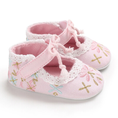 

Toddler Infant Baby Girl Soft Sole Embroidery Lace Sandals Shoes Single Shoes