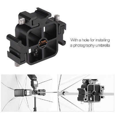 

Triple Cold Shoe Mount Flash Speedlite Bracket Photography Umbrella Holder with Ballhead Adapter Phone Holders for Smartphone Flas