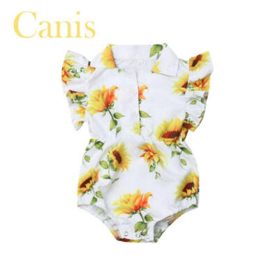

Newborn Kid Baby Girl Infant Sunflower Romper Jumpsuit Bodysuit Clothes Outfits