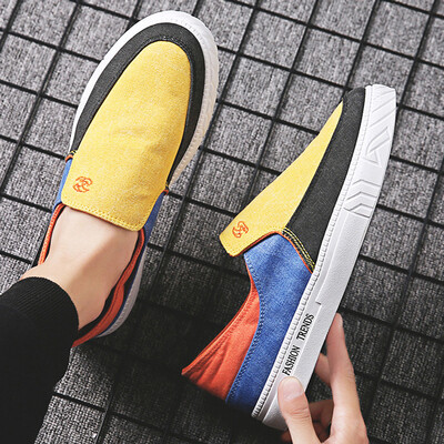 

Summer one pedal lazy flat shoes mens casual tide shoes canvas mens shoes fashion trend personality student shoes