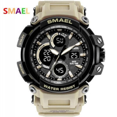 

SMAEL Men Sport Watch Dual Display Analog Shock Digital LED WristWatch Quartz