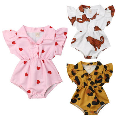 

Newborn Infant Baby Girl Flower Blouse Romper Bodysuit Jumpsuit Outfits Sunsuit