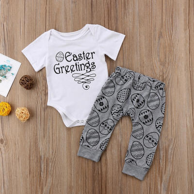 

Easter Day Newborn Baby Boy Girl Romper TopsLong Pants Kids 2PCS Outfit Set Clothes