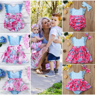 

Boutique Kids Baby Girls Sisters Summer Lace Floral Romper Dress Sundress Outfit