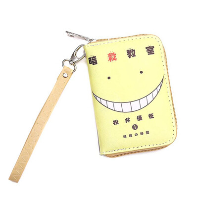 

Hatsune Miku lovelive PU Short Zipper Wallet Cartoon Printing Student Portable Coin Purse with Hand Strap