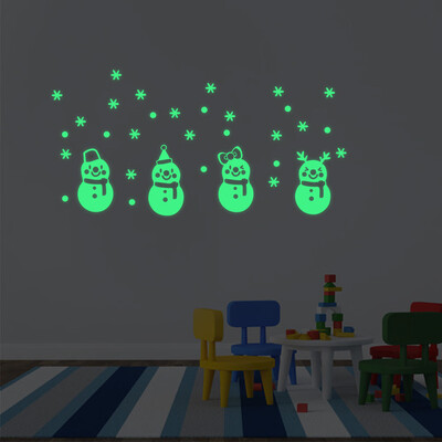 

〖Follure〗Christmas Glow Snowman Wall Stickers Living Room Luminous Stickers Window Decor