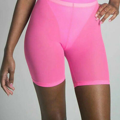 

New Women Fishnet Mesh See Through Slim Fit 34 Leggings Cycling Short Hot Pants