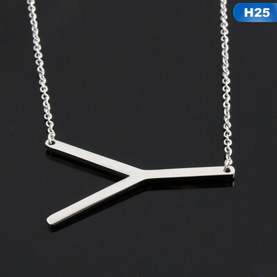 

Alphabet Necklace Silver Plated Initial Letter Alphabet A - Z Choker Pendant