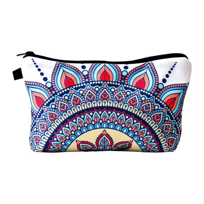 

Vintage Flower Painting Roomy Cosmetic Bag Waterproof Travel Toiletry Pouch Wash Bag Zipper Makeup Bag