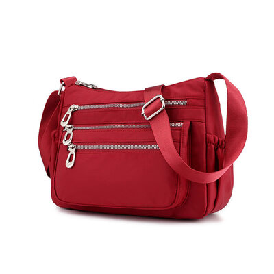 

Leisure Oxford Cloth Solid Color Large Capacity Zipper Mummy Pouch Shoulder Bag