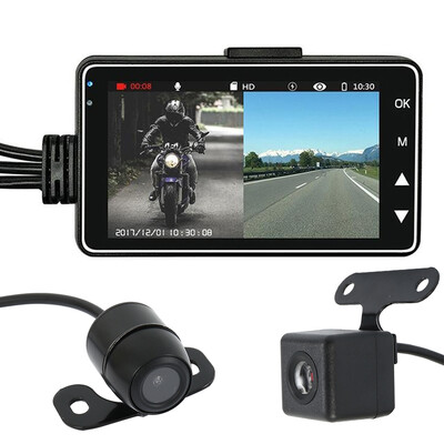 

Koreanx Motorcycle Action Sport Camera Hd Display 30" Lcd Split Screen Front Rear Recorder Dual-Track