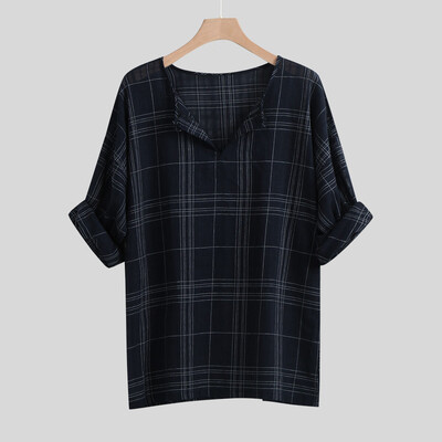 

Toponeto Fashion Mens Stripe Button Casual Linen&Cotton Long Sleeve Top Blouse