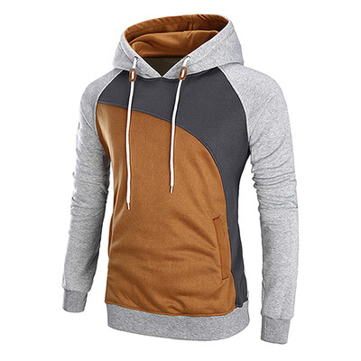

Casual Color Blocking Drawstring Hoodie