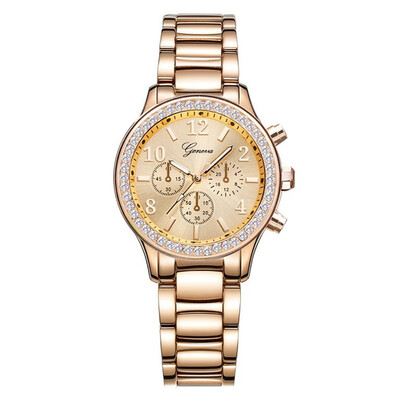 

GENEVA Women Fashion Casual Thin Band with Diamond British Quartz Watch