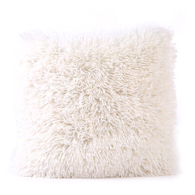 

Super Soft Throw Pillow Covers Pillowcases Plush Faux Fur Cushion Case Home Decorative Pillowcase 17x17inch White