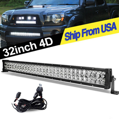 

32"inch LED Light Bar 420W Flood Spot Driving Wiring for Ford Marine 4X4WD ATV