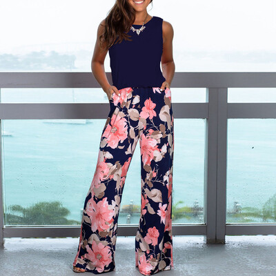 

Starmoon Women Summer Pocket Off Shoulder Sleeveless Rompers Jumpsuit Long Playsuit