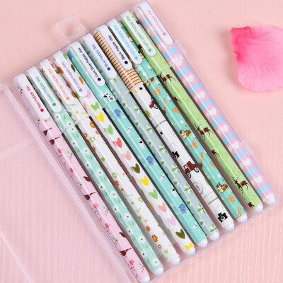 

Toponeto 10PcsLot New Cute Cartoon Colorful Gel Pen Set Kawaii Stationery Creative