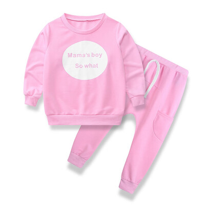 

Toddler Kids Baby Girls Boys Outfit Clothes Long Sleeve T-shirt TopsPants 1Set