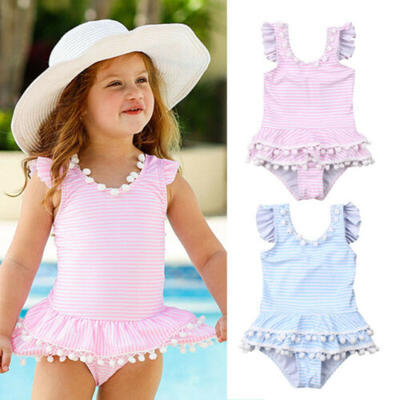 

Fashion Kids Baby Girls Striped Bikini Swimwear Swimsuit Bathing Suit Beachwear