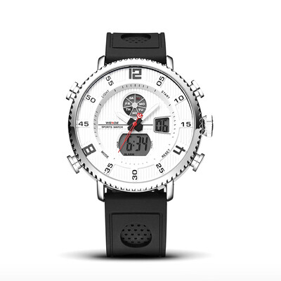 

WEIDE WH6106 Dual Display Quartz Digital Men Watch Sports 3ATM Waterproof Big Dial Large Face Stopwatch Timer Week Alarm Dual Time