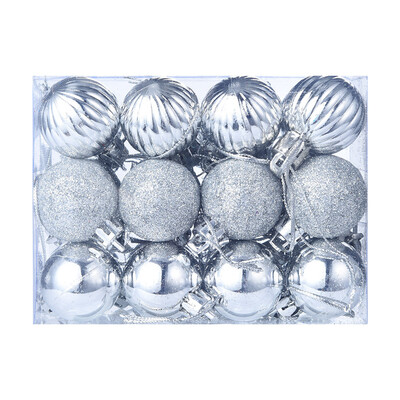 

Gobestart 24Pcs 30mm Christmas Xmas Tree Ball Bauble Hanging Home Party Ornament Decor