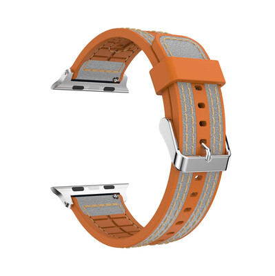 

〖Follure〗Leather Silicone Watch Bracelet Strap Band For Apple Watch Series 123 38mm BK