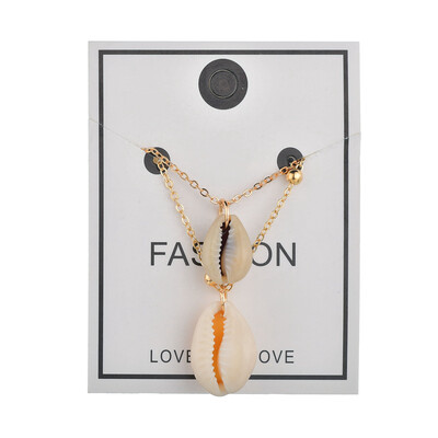 

Summer Bohemian Pearl Conch Shells Necklace Sea Beach Shell Pendant Necklace For Women Long Chain Necklace Fashion Jewelry
