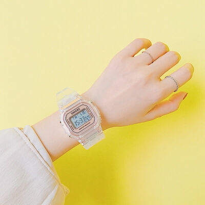 

Unicorn ins electronic watch girl waterproof square student Korean version simple original style transparent