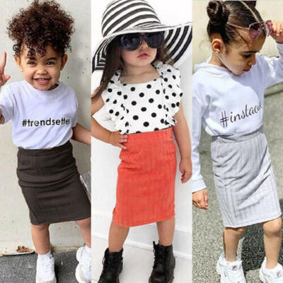 

Toddler Kids Baby Girls Solid Knitted Skirts Slim Hip Short Dress Party Clothes
