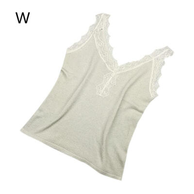 

Lace Decorative V-neck Bright Silk Knit Camisole Fashion Sexy Womens Camisole