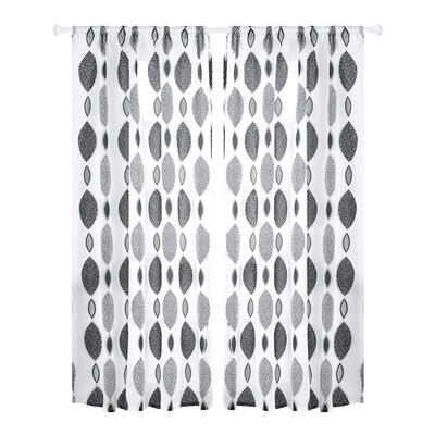 

Circle Cut Flower Bubble Print Window Blinds Drapes Half Blackout Curtains
