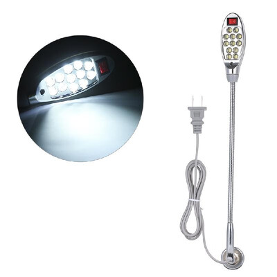

AC110-265v 11W 12 LED Sewing Machine Light Lamp Magnetic Fixed Base Flexible 360°rotating Gooseneck Design for Sewing Machine Fac