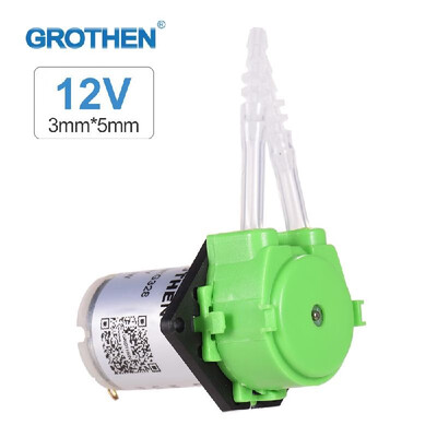 

GROTHEN DC 12V Dosing Pump Peristaltic Pump Mini Water Liquid Pump Peristaltic Tube Head Self-Priming Function for Aquarium Lab Ch