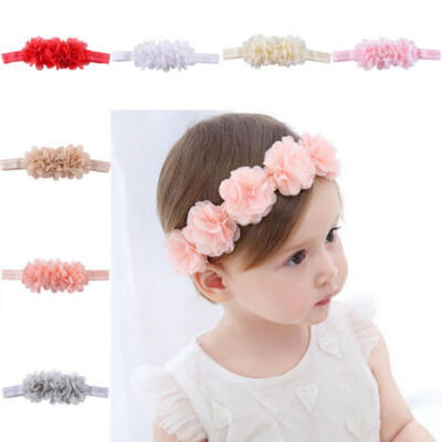 

Cute Kids Toddler Infant Baby Girl Nylon Elastic Stretchy Floral Flower Headband