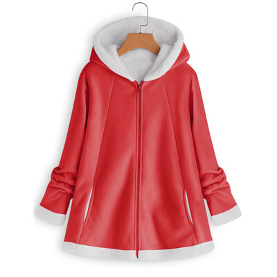 

Toponeto Womens Fashion Winter Pocket Zipper Long Sleeve Plush Hoodie Coat