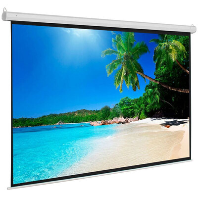 

100" Home Movie Manual Projection Screen Pull Down Projector White