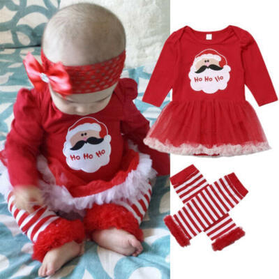 

Baby Girl Christmas Xmas Clothes Romper Top Tutu Skirt Dress Legging Outfit Set