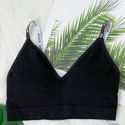 

Sports Bra Female Letter Vest Type Without Steel Ring Beauty Back Shockproof Material Excellent Wearing Comfortable New Style